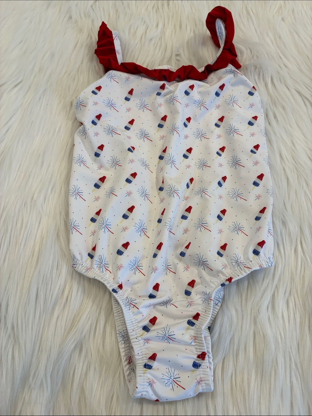 James & Lottie Girls Maggy Swimsuit—Patriotic Popsicle